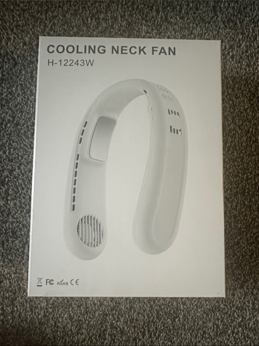 White Portable Cooling Neck Fan H-12243W – Hands-Free Personal Fan